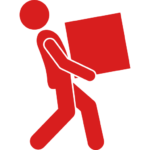 Persona cargando cajas